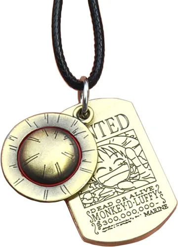 KOGNGU Hot Japan Anime Luffy esqueleto colgante collar de una pieza con sombrero de paja piratas cuerda cadena colgante collar cosplay, Metal, no