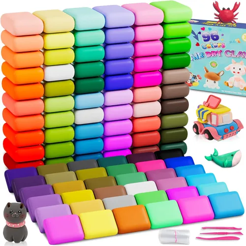 Miniatura 10 de EDIFON Arcilla seca al aire, arcilla de modelado de 24 colores para niños, juguete de arcilla mágica de espuma con herramientas de escultura