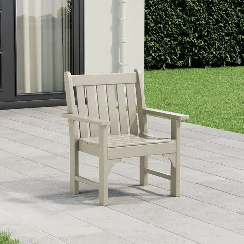 Miniatura 23 de WestinTrends Malibu Outdoor Patio HDPE Adirondack Silla de comedor para patio, color negro