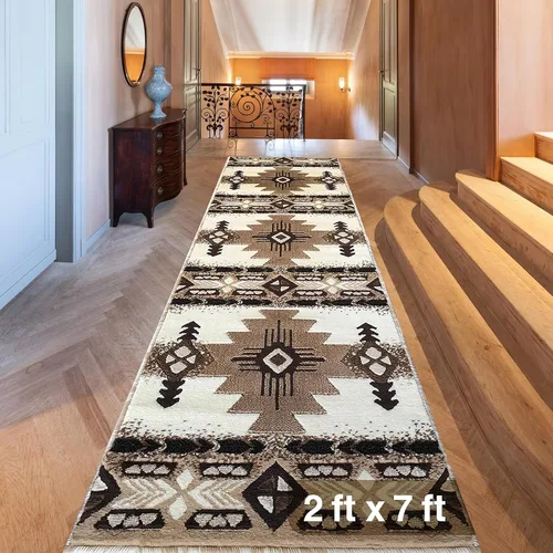 Miniatura 113 de YHSF South West - alfombra estilo nativo americano del suroeste C318 - fácil de limpiar, gruesa, suave, duradera, alfombra inspirada en tribus