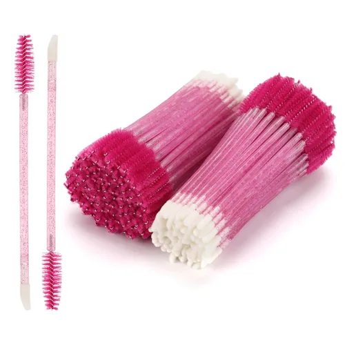 Miniatura 12 de 100 varitas de rímel desechables de doble extremo, cepillo de labios, aplicador de lápiz labial, carretes de cejas para extensiones de pestañas
