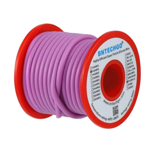 Miniatura 11 de BNTECHGO Carrete de alambre de silicona calibre 14 20 pies rojo y 20 pies negro flexible 14 AWG alambre de cobre estañado trenzado