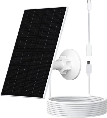 Zivif Panel Solar USB para Cámara de Seguridad, Cargador Solar de 4W para Cámara de Batería Recargable, Resistente al Agua IP66, Montura Ajustable 1