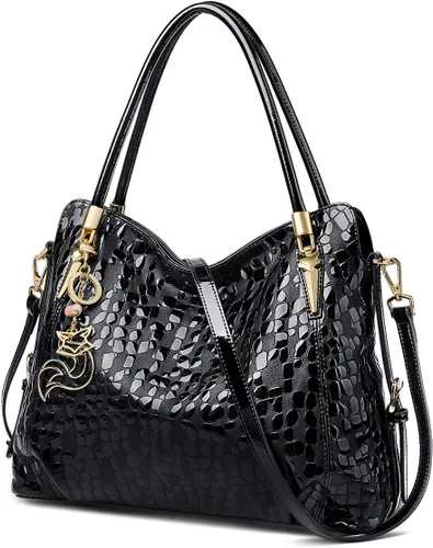 Bolso de mano de cuero genuino para mujer, bolso de mano grande de trabajo con asa superior, bolso de hombro para mujer