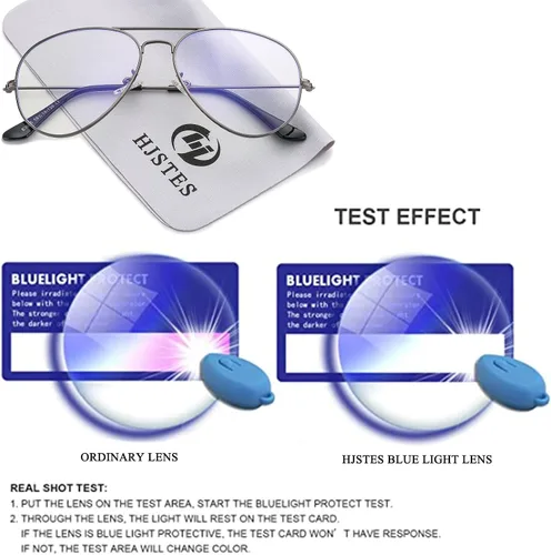 Miniatura 6 de HJSTES Lentes de aviador de lente transparente luz azul para mujeres y hombres marco de piloto anteojos clásicos sin receta