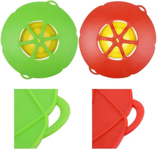 Miniatura 6 de Paquete de 2 tapas de silicona para derrames de silicona, protección contra hervir sobre salpicaduras de 10.2 pulgadas, cubierta protectora