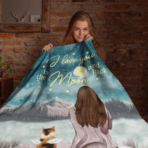 Miniatura 3 de Gossby Manta personalizada de vellón de gatos, regalo personalizado para mamá de gato con diseño, nombre, raza de gato, cumpleaños, día de la madre