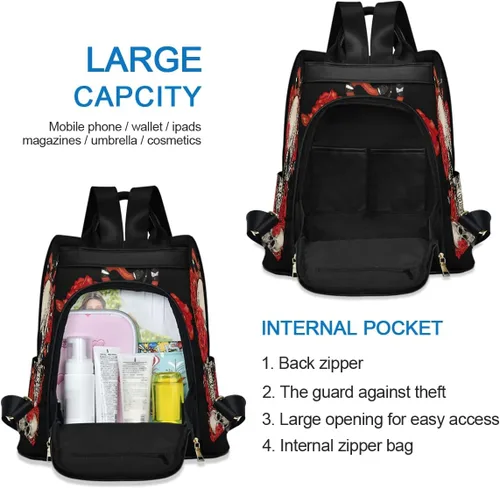 Miniatura 5 de ALAZA Mochila antirrobo para mujer, bolso de moda para hombro, multicolor (Multicolor16), Viajar