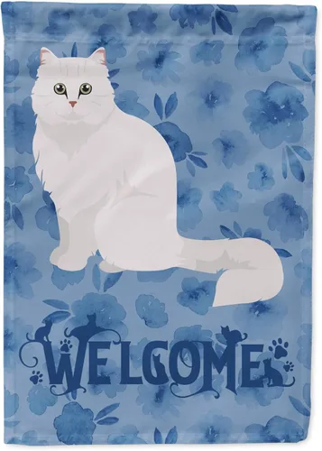Miniatura 37 de Caroline's Treasures CK5047CHF Ojos Azules - Bandera de bienvenida con diseño de gato para casa de porche, grande, para colgar en la pared