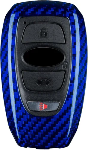 Miniatura 8 de T-carbon Funda de fibra de vidrio real compatible con llavero BRZ, XV Outback, Ascent, Crosstrek, WRX, Legacy, Forester Key Fob, azul