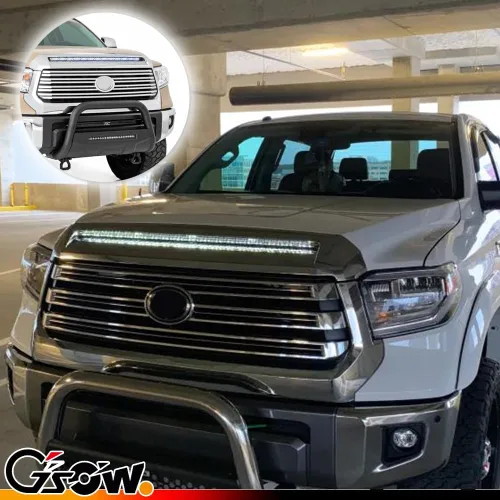 Miniatura 6 de Tira de luces LED flexible de color blanco 63-SMD para moldura del capó de Toyota Tundra 2014-2021, impermeable, 12V 63-SMD Blanco