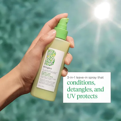 Miniatura 3 de Briogeo Superfoods Aguacate + Kiwi Mega Moisture - Spray sin enjuague 3 en 1 Desenredante, protector del calor e imprimación hidratante