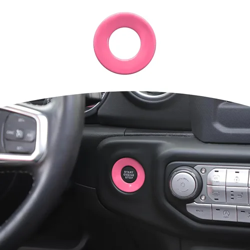 Miniatura 15 de RT-TCZ para Jeep JL Anillo de Cubierta de Botón de Arranque/Parada para Jeep Wrangler JL JLU Gladiator JT 2018-2024 Accesorios de Interior Azul Bebé