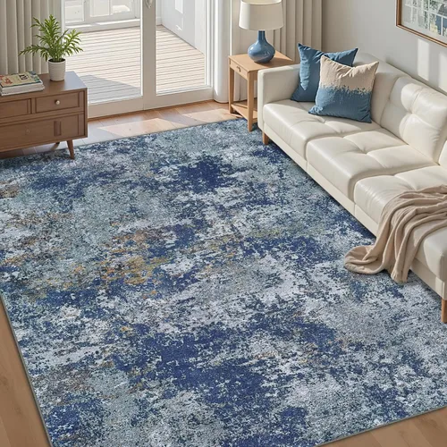 Miniatura 14 de Alfombra de área para sala de estar: alfombra de 6x9 pies para dormitorio, lavable a máquina con respaldo antideslizante, no se desprende