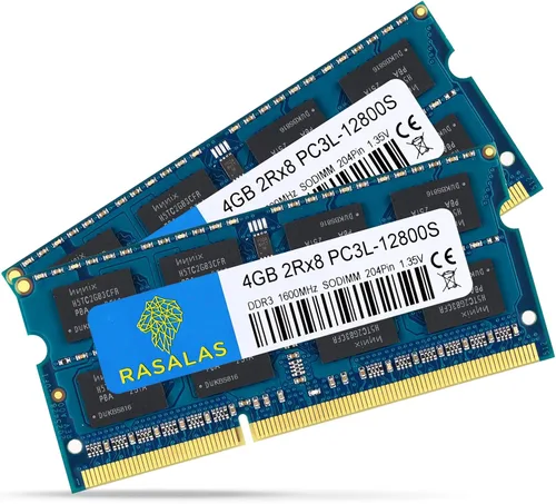 Miniatura 14 de 8GB 1Rx8 PC3L-12800S DDR3L 1600MHz DDR3 RAM SODIMM 1.35V CL11 204-Pin PC3-12800 RAM de actualización de memoria para portátil.