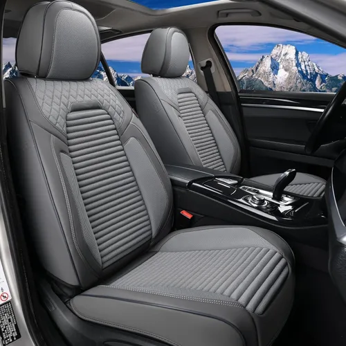 Miniatura 61 de Coverado Juego completo de fundas de asiento de automóvil, fundas de asiento negras para asientos delanteros y traseros de automóvil, protector