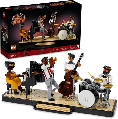 Miniatura 7 de LEGO Ideas Jazz Quartet, Set de Construcción para Adultos con Escenario Construible y 4 Figuras de Músicos de Banda, Incluye Instrumentos de Piano