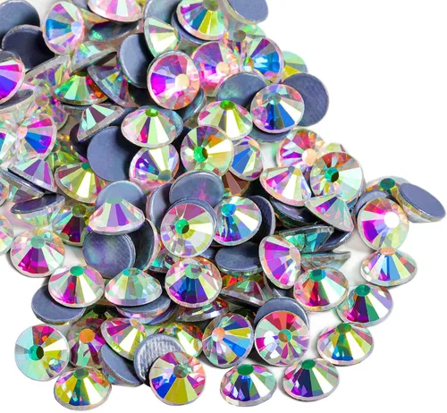 Beadsland Hotfix - 2880 diamantes de imitación de cristal con parte trasera plana para manualidades, ropa, decoraciones de bricolaje, cristal AB,