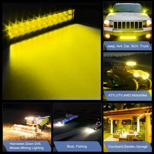 Miniatura 8 de GOOACC Barra de luz LED ámbar de triple fila de 12 pulgadas, 240W, 30000LM, combo de inundación y foco, luz de trabajo todoterreno para conducción