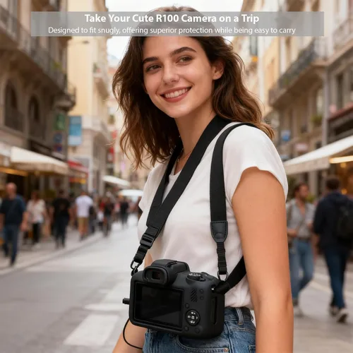 Miniatura 3 de Funda para cámara Canon EOS R100, funda protectora de silicona suave, antiarañazos, funda delgada con protector de pantalla, accesorios para Canon