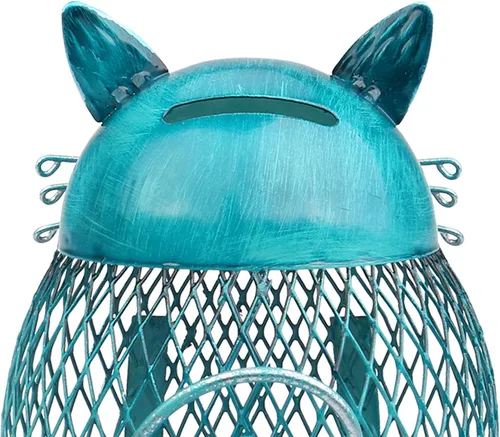 Miniatura 8 de Alcancía de metal para adultos, banco de dinero de animales con tapa inferior, regalos creativos y prácticos para gatos amantes de los gatos