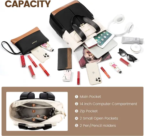 Miniatura 4 de LOVEVOOK Mochila para mujer, mini mochilas convertibles para adolescentes y niñas, pequeña bolsa universitaria para el trabajo, escuela, viajes