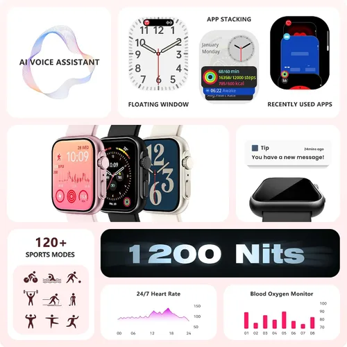Miniatura 7 de Reloj inteligente para hombres y mujeres, llamada Bluetooth, más de 120 modos deportivos, seguimiento del sueño, contador de pasos y calorías, reloj