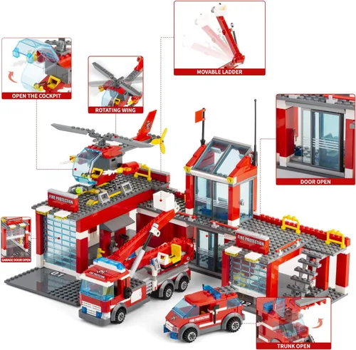 Miniatura 4 de City Fire - Juego de construcción de motocicleta de 233 piezas, bloques de construcción de rescate de incendios compatibles con Lego, juguetes