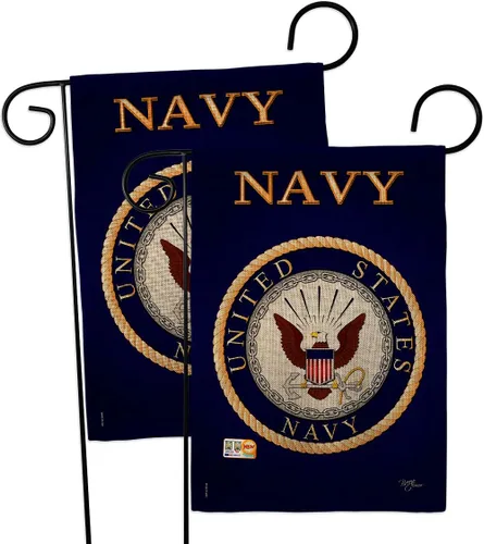 Miniatura 22 de Breeze Decor Bandera de jardín de 13 x 18.5 pulgadas, con licencia oficial de las Fuerzas Armadas de los Estados Unidos de la Marina de los Estados