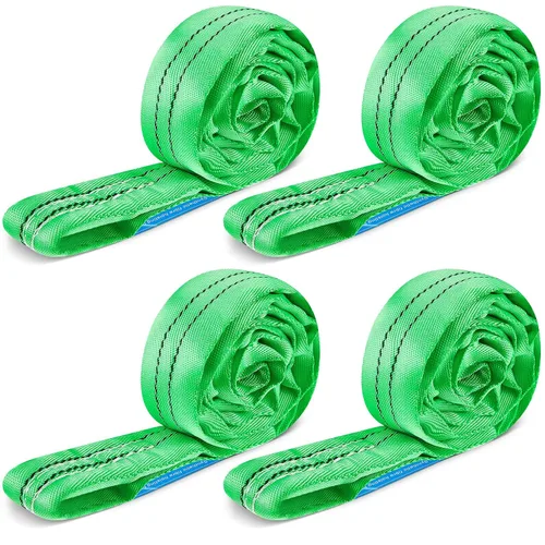 Miniatura 8 de Fabbay 4 eslingas redondas de poliéster resistente de 3.3 pies, correas de elevación redondas para elevación, remolque, mudanza, muebles