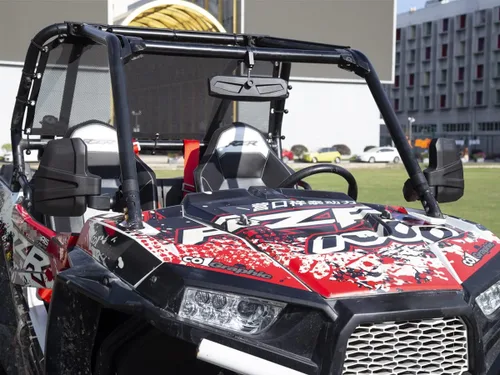 Miniatura 6 de SHEJISI Espejo retrovisor UTV para jaula antivuelco de 1.5 a 2.0 pulgadas, nuevos espejos RZR con ajuste simple del ángulo de visión, compatible