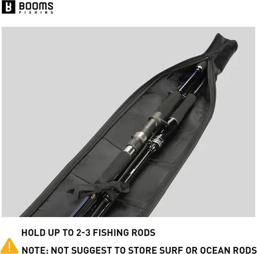 Miniatura 3 de Booms Fishing PB3 - Funda para caña de pescar de 4.4 pies a 5 pies, funda plegable portátil para caña de pescar con cremalleras bidireccionales