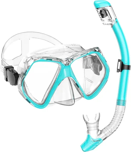 Miniatura 12 de Equipo de esnórquel para adultos, esnórquel seco, juego de máscara para adultos, máscara de buceo, equipo de buceo, gafas de natación con cubierta