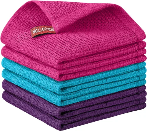 Miniatura 74 de Nialnant - Toalla de cocina 100% algodón, tejido gofre, suave, absorbente y de secado rápido, toallas para secar platos, trapos de limpieza - Multi