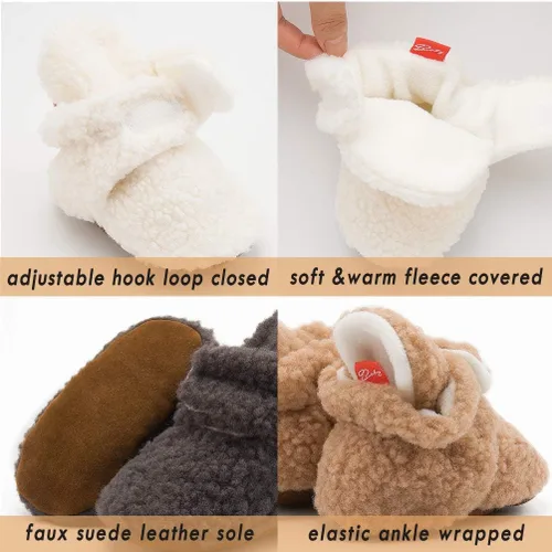 Miniatura 44 de Sawimlgy - Botines de algodón antideslizantes para recién nacido, con agarre, para cuna o para el invierno