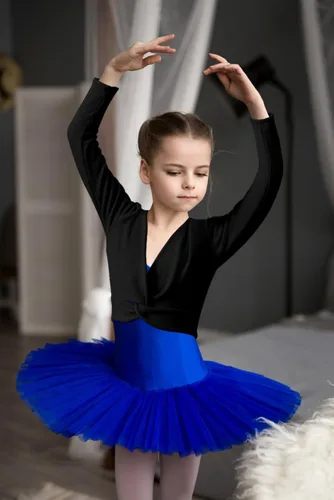 Miniatura 6 de BAKPH Leotardos de ballet para niñas para bailar con espalda hueca, parte delantera brillante, cintura y espalda de malla