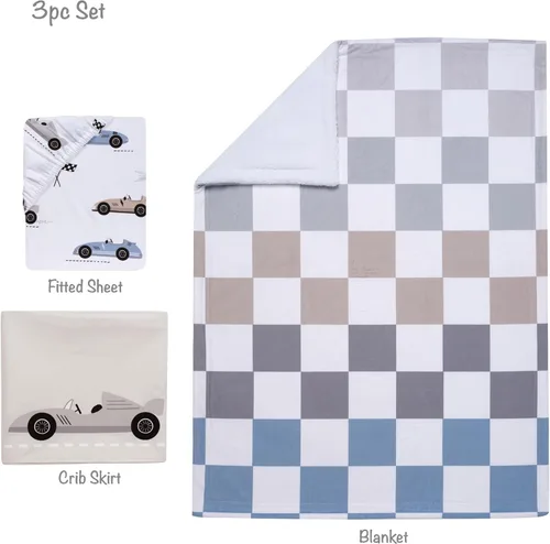 Miniatura 8 de Lambs & Ivy – Juego de cama para cuna de 3 piezas, diseño de autos/transporte, para bebé