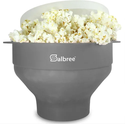 Miniatura 23 de La máquina original Salbree para palomitas de maíz plegable de silicona para microondas, cuenco microondas con capacidad para 16 tazas, utiliza aire