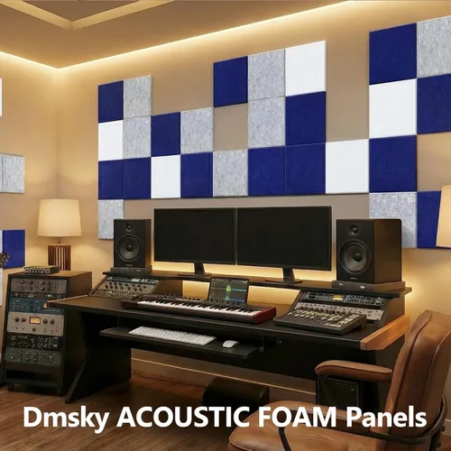 Miniatura 5 de Paquete de 18 paneles acústicos, insonorizantes, absorben el sonido, de alta densidad, tratamiento acústico para estudio en casa y decoración