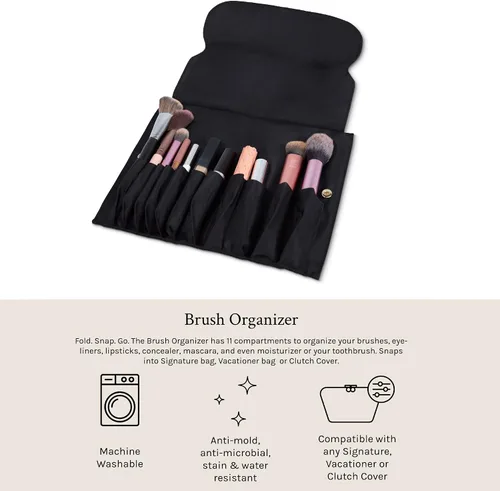Miniatura 4 de KUSSHI Bolsa de Maquillaje y Cosméticos Lavable para Viaje, Negro