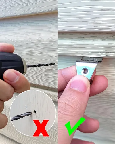 Miniatura 7 de Ganchos laterales de vinilo (paquete de 12) – Tornillos resistentes sin agujeros, colgador de acero inoxidable para montar cámara de seguridad