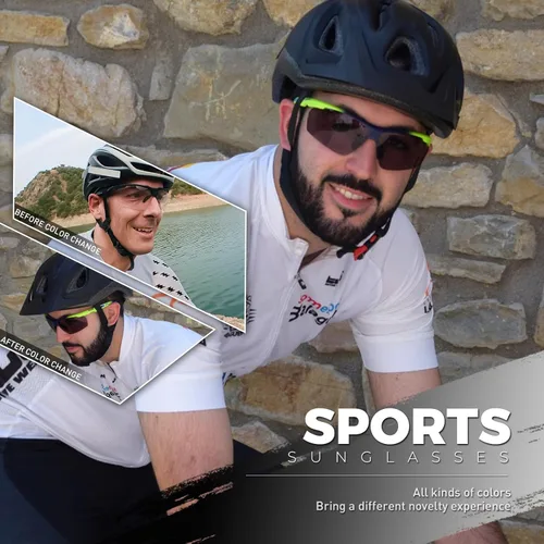 Miniatura 2 de SCVCN Gafas de sol deportivas fotocromáticas para ciclismo, gafas transparentes para hombres y mujeres, protección UV400, MTB BMX, pesca, correr