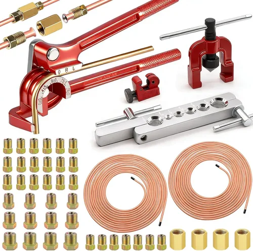 Miniatura 7 de smseace 26Pack Kit de línea de freno de 3/16 pulgadas Incluye 25 pies de líneas de freno bañadas en cobre con accesorios
