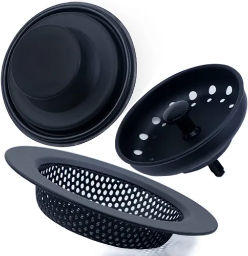3 piezas de tapón para fregadero de cocina, 3 en 1 colador de cesta de fregadero de cocina, tapón universal antiobstrucción de acero inoxidable para