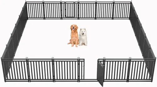 Miniatura 17 de Valla para perros para exteriores e interiores, 40 pulgadas de altura, 16 paneles de corral para perros grandes, medianos y pequeños, corral