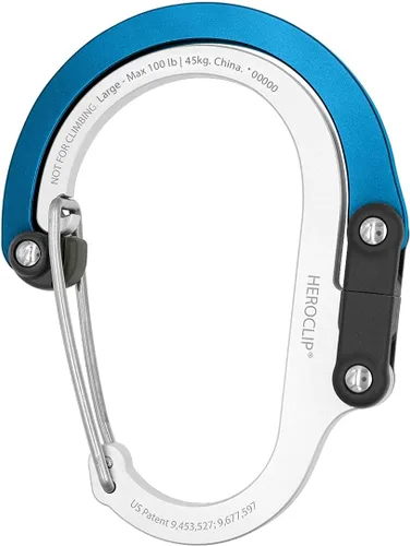 Miniatura 18 de GEAR AID HEROCLIP (grande) mosquetón y clip de gancho para colgar artículos de alta resistencia, mochilas de camping, maletas, kayaks, bicicletas