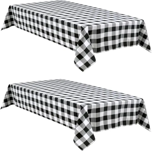 Miniatura 42 de Hiasan - Mantel rectangular a cuadros - Mantel lavable resistente a las manchas, al agua y a las arrugas, para comedor, 54 x 80 pulgadas