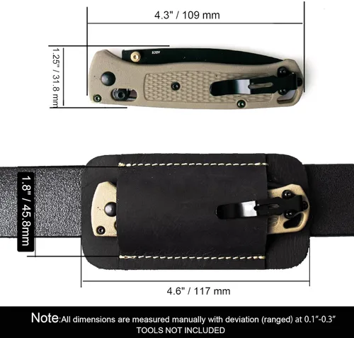 Miniatura 3 de Topstache Funda para Cuchillo, Funda de Cuchillo Hecha a Mano, Funda de Cuero de Transporte Horizontal para Cinturón, Organizador de Bolsillo EDC