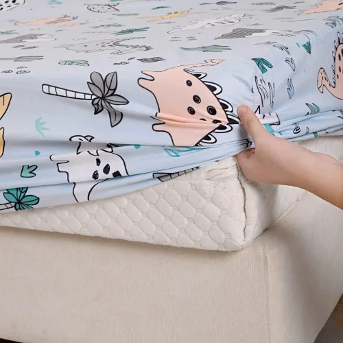 Miniatura 5 de Juego de sábanas suaves y fundas de almohada para cama Dnio, 2 piezas, sábanas para niños con estampado de dinosaurios tamaño individual 2 piezas
