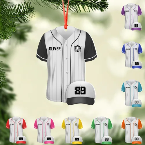Miniatura 18 de Adorno de béisbol personalizado para niños, recuerdo de cerámica con nombre y número personalizado, algunos niños recién nacen con béisbol en sus